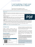 The Internal Root Canal Morphology of Single Rooted Mandibular Canines Revealed by Micro Computed