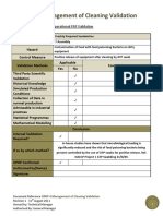 OPRP 4 Management of Cleaning Validation