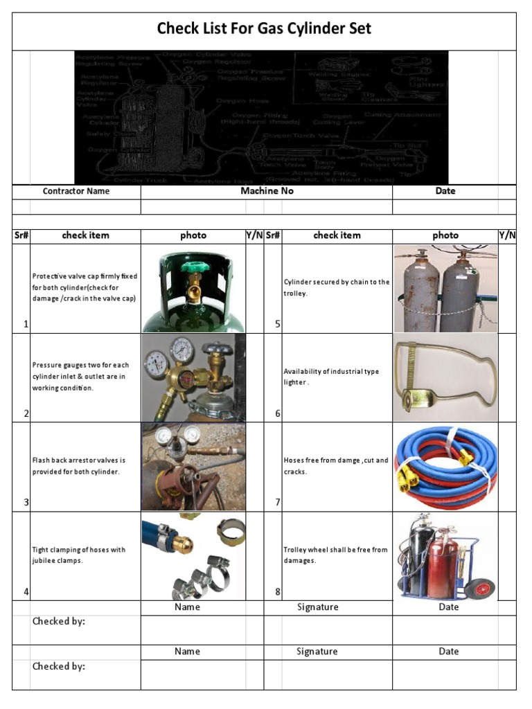 Gas Cylinder Safety Inspection Checklist | PDF