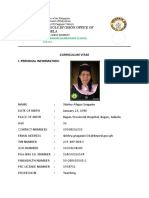 Teacher Shirley Afaga-Gragasin's Curriculum Vitae