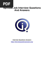 Aptitude Job Interview Questions and Answers