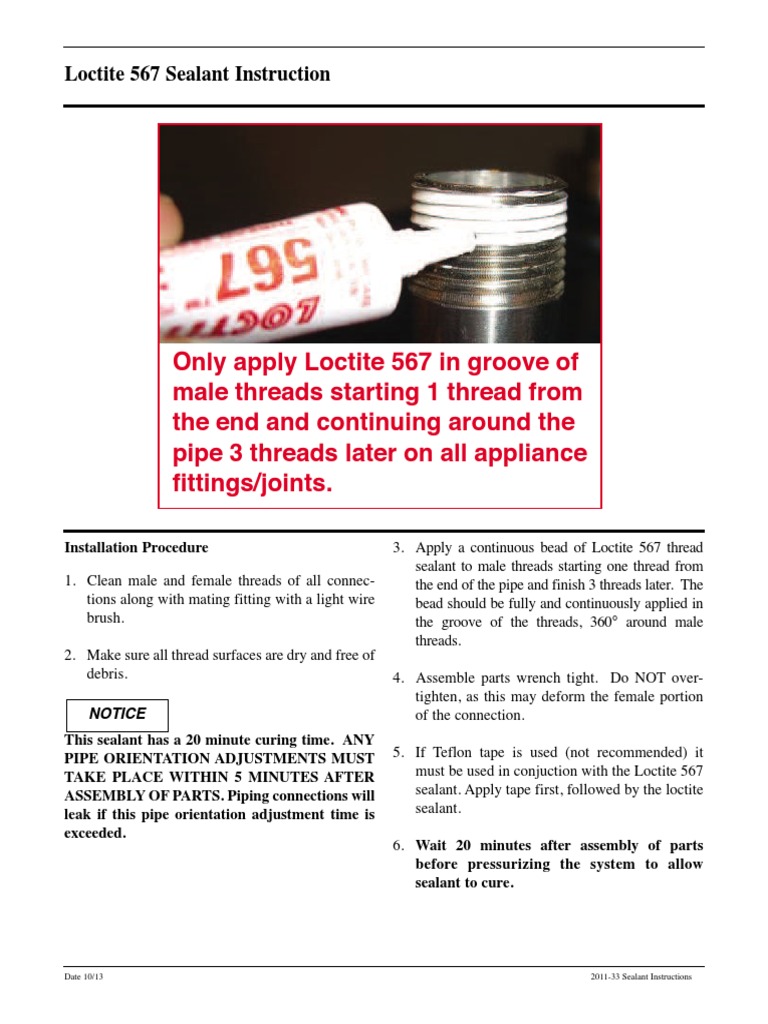 Loctite 567 Sealant Instruction PDF