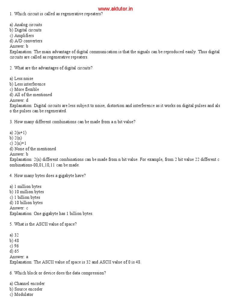 Digital Communication (1000 MCQS) PDF Transmission Medium