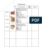 Shopping Bag: Product ID Photo & Item Code Item Specification Unit Price (BDT) Supplier