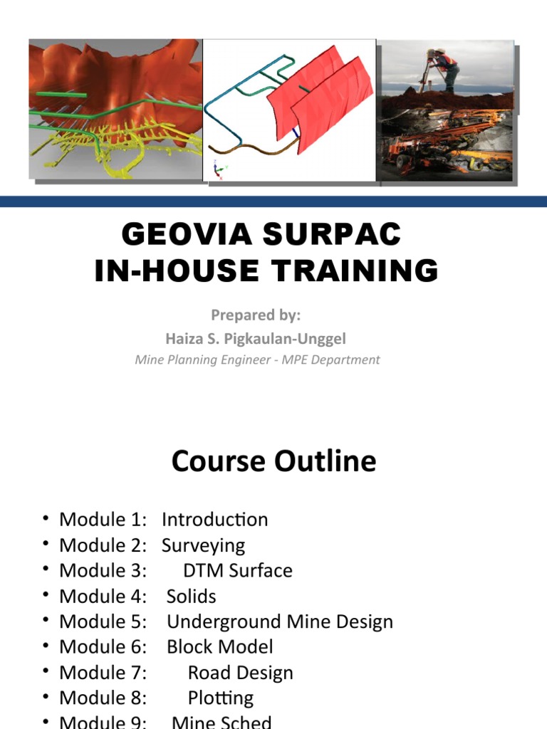 Surpac Orientation - As of March 13, 2021 | PDF | Computing | Software