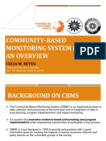 Community-Based Monitoring System (CBMS) : An Overview: Celia M. Reyes
