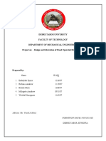 Debre Tabor University Faculty of Technology Department of Mechanical Engineering Project On: - Design and Fabrication of Hand Operated Maize Sheller