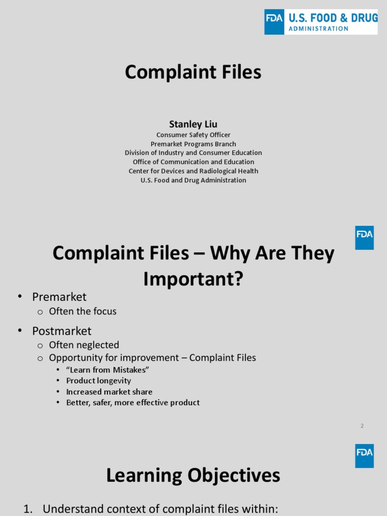 Complaint Files Printable Slides | PDF | Quality Management System ...