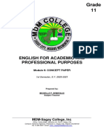 Grade 11: English For Academic and Professional Purposes