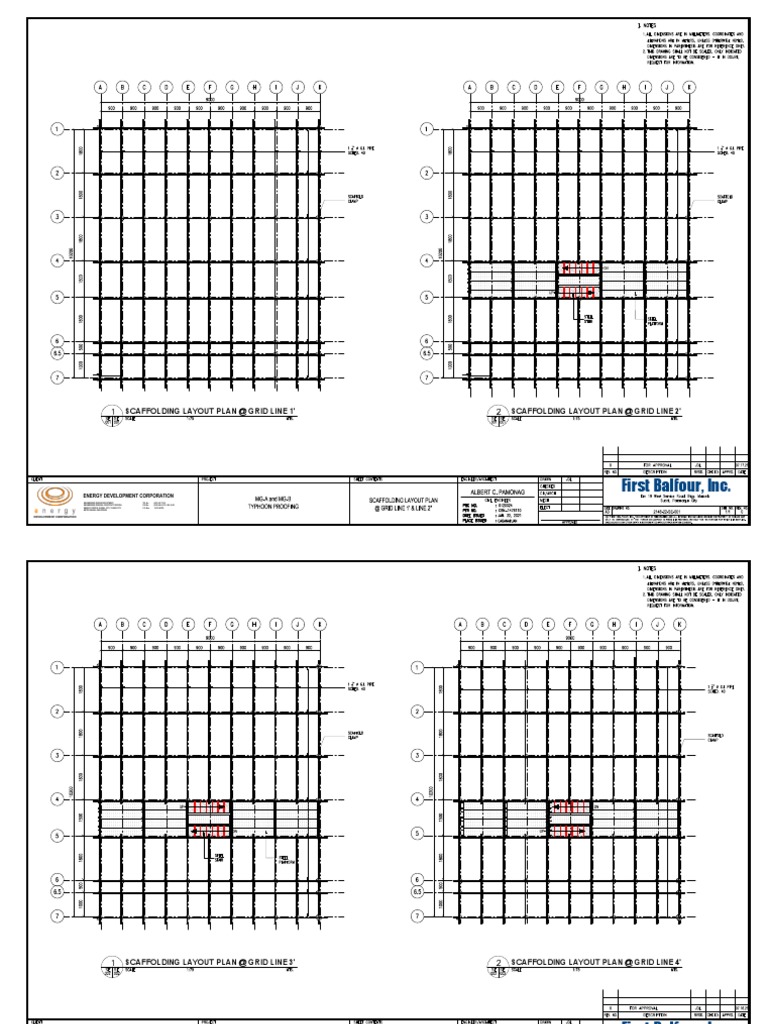 Scaffolding Layout and Elevation Plans | PDF | Alternative Energy ...