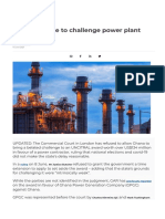 Global Arbitration Review Ghana Too Late to Challenge Power Plant Award