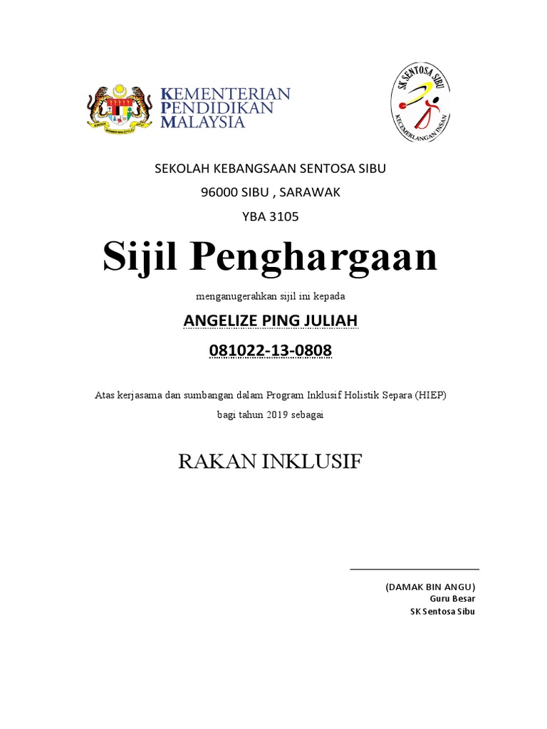 Sijil Rakan Inklusif | PDF