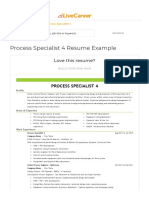 Process Specialist 4 Resume Example Company Name - Katy, Texas