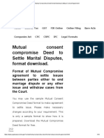 Mutual Compromise Deed Format Download for Marital Dispute Settlement
