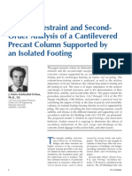 Moment Restraint and Second-Order Analysis of A Cantilevered Precast Column Supported by An Isolated Footing