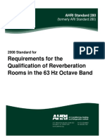 ARI 280 - Requirements For The Qualification of Reverberant Rooms in The 63 HZ Octave Band