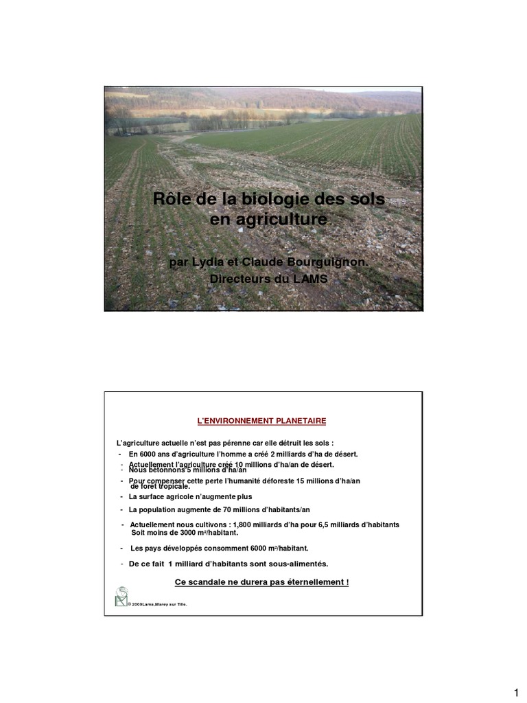Biologie des sols et agriculture durable | PDF | Sol (pédologie ...
