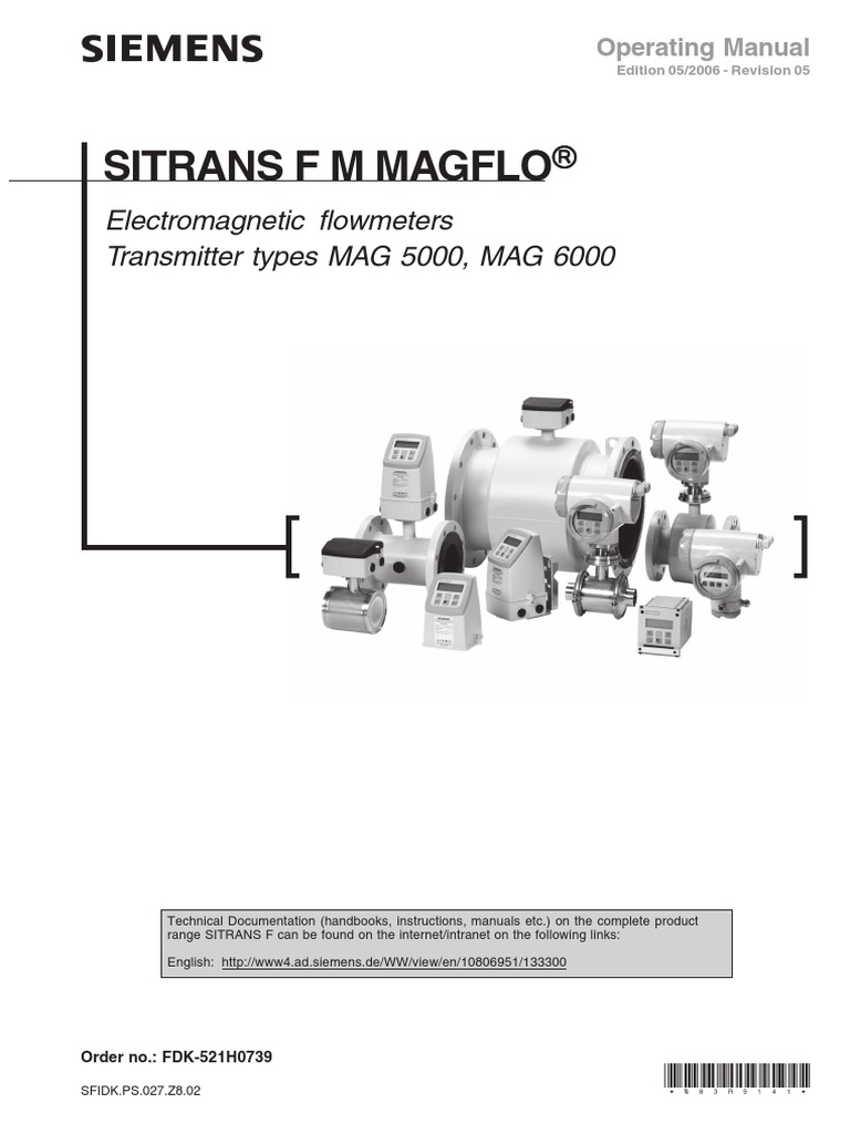 Sitrans F M Magflo: Electromagnetic Flowmeters Transmitter Types MAG ...