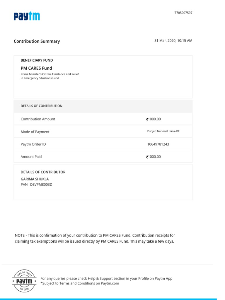 Contribution Summary: Beneficiary Fund | PDF | Finance & Money Management