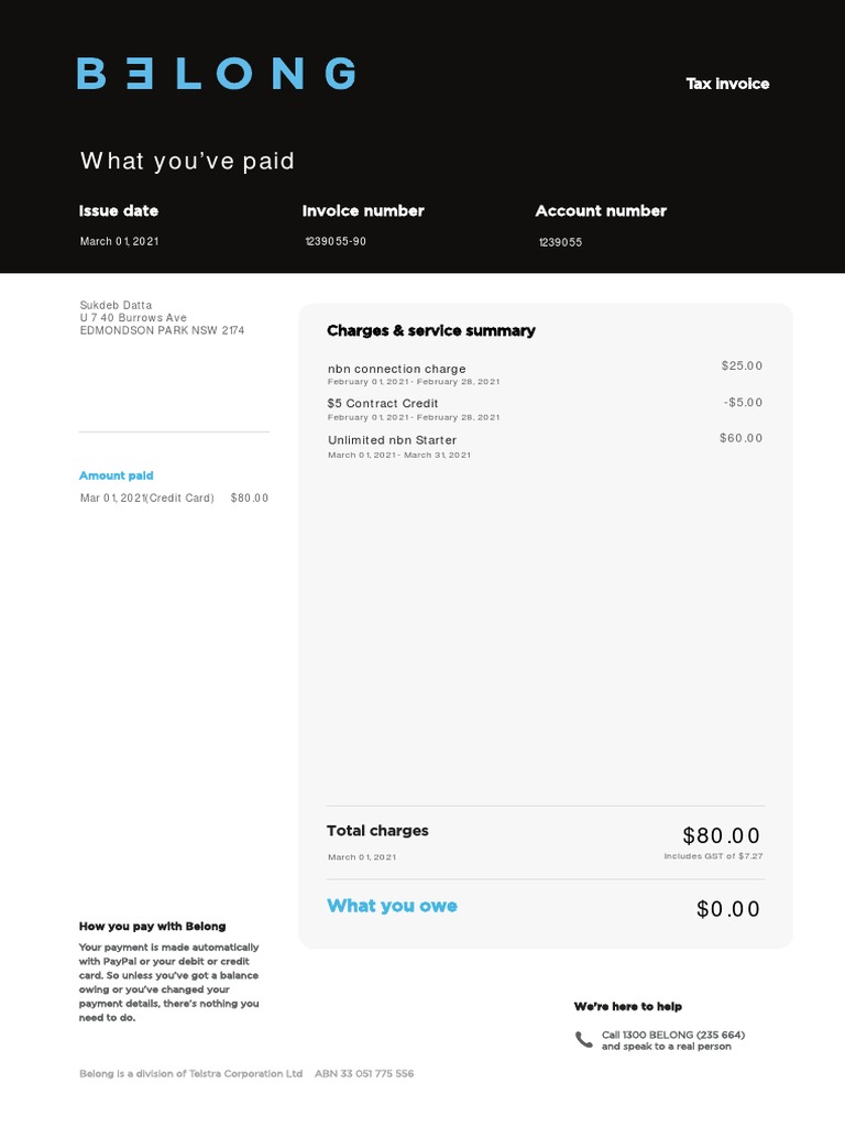 What You've Paid: Tax Invoice | PDF