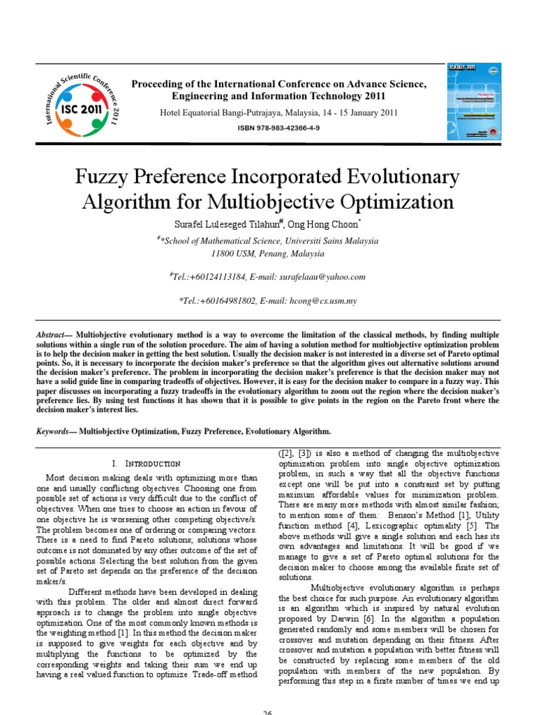 Fuzzy Preference in Multiobjective Optimization | PDF | Mathematical ...