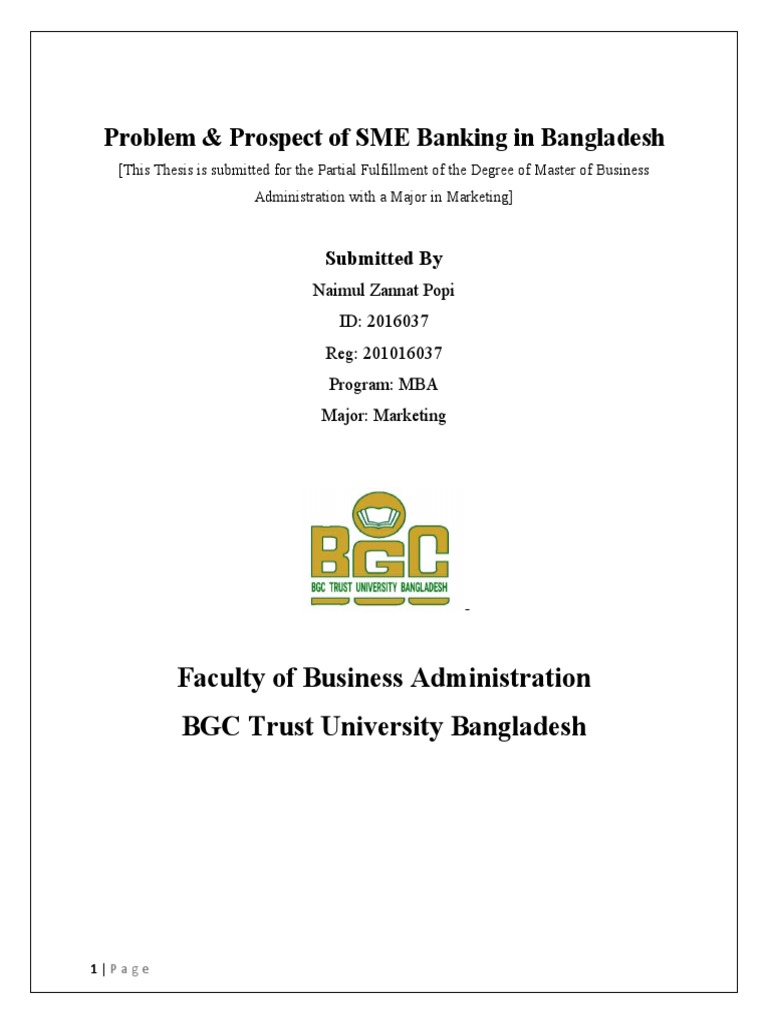 Problem & Prospect of SME Banking in Bangladesh | PDF | Small And ...