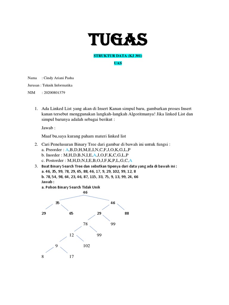 Struktur Data: Linked List & Binary Tree | PDF