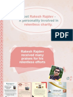 Meet Rakesh Rajdev A Personality Involved in Relentless Charity