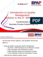 Introduction To Quality Management Systems in The IT - BPM Industry