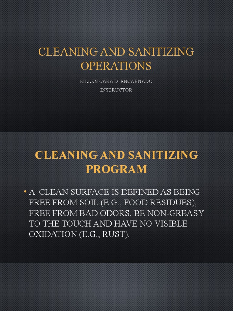Cleaning and Sanitizing Procedures | PDF | Soil | Secondary Sector Of ...