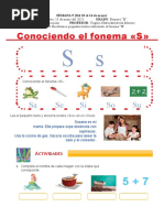 Actividades con la letra S para 1° grado | PDF