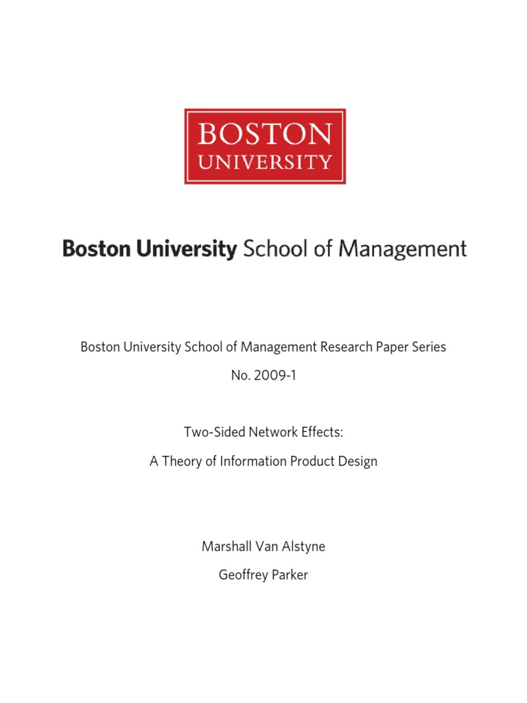 TwoSided Network Effects PDF Market (Economics) Profit (Economics)