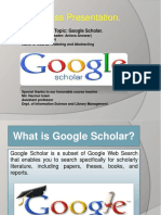 Class Presentation.: Topic: Google Scholar