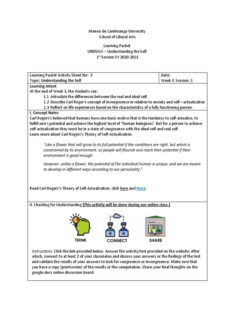 Wee 3 (Psychological Self) | PDF | Self Actualization | Behavioural ...