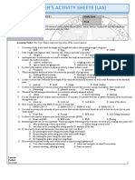 Learner'S Activity Sheets (Las) : Learning Area Grade Level Quarter Week Most Essential Learning Competency (Melc)