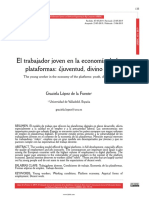 El Trabajador Joven en La Economía de Las Plataformas: ¿Juventud, Divino Tesoro?