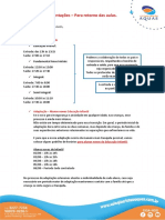 Orientações Volta as Aulas