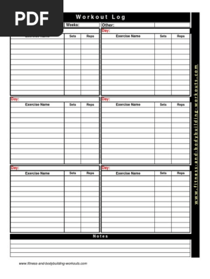 Blank Workout Chart Template