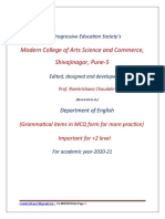 Progressive Education Society’s Modern College of Arts Science and Commerce Grammatical items in MCQ form for more practice