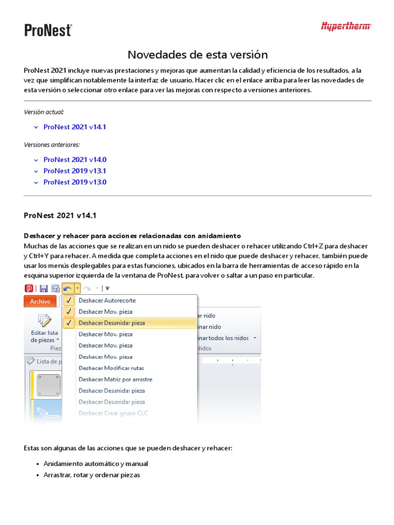Novedades de ProNest 2021 | PDF | Usuario (informática) | Archivo de ...