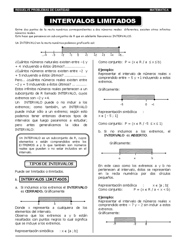 Intervalos Pdf Intervalo Matemáticas Números