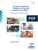 Encuesta Continua de Empleo Costa Rica III trimestre 2020: Principales resultados del mercado laboral