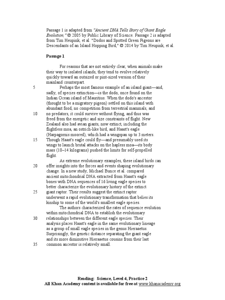 Science, Level 4, Practice 2 | PDF | Organisms | Paravians