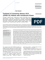 Treatment of Coronavirus Disease 2019 (COVID-19) Patients With Convalescent Plasma