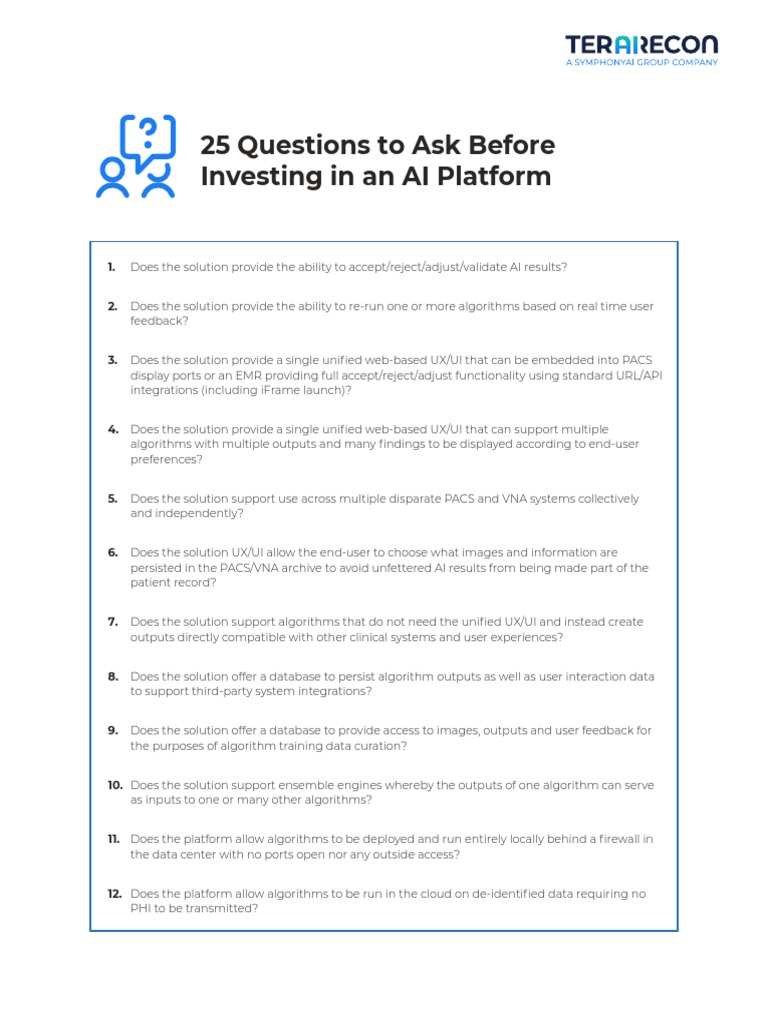 25 Questions To Ask Before Investing in An AI Platform | PDF | Web ...