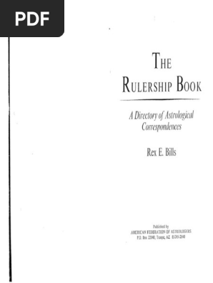 Rex E. Bills - The Rulership Book-American Federation of