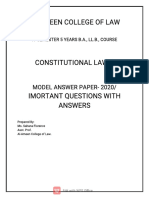 Constitutional Law - II Question Bank 2020