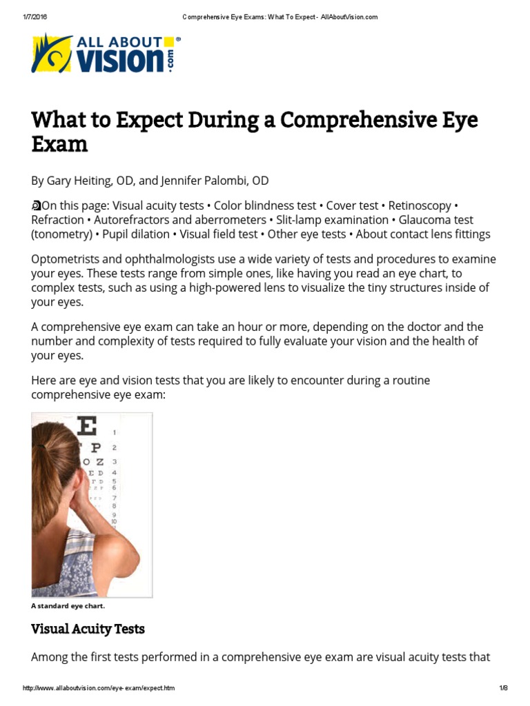 Comprehensive Eye Exams - What To Expect - AllAboutVision | PDF | Eye ...