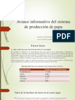 Avance Informativo Del Sistema de Producción de Papa