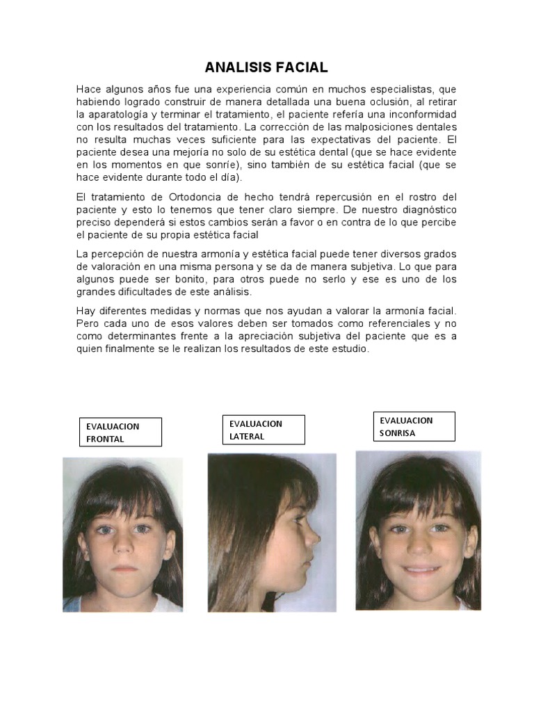 Análisis Facial en Ortodoncia | PDF | Cara | Ortodoncia